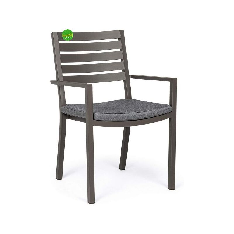 foto del prodotto bizzotto sedia in alluminio con cuscini helina coffee
