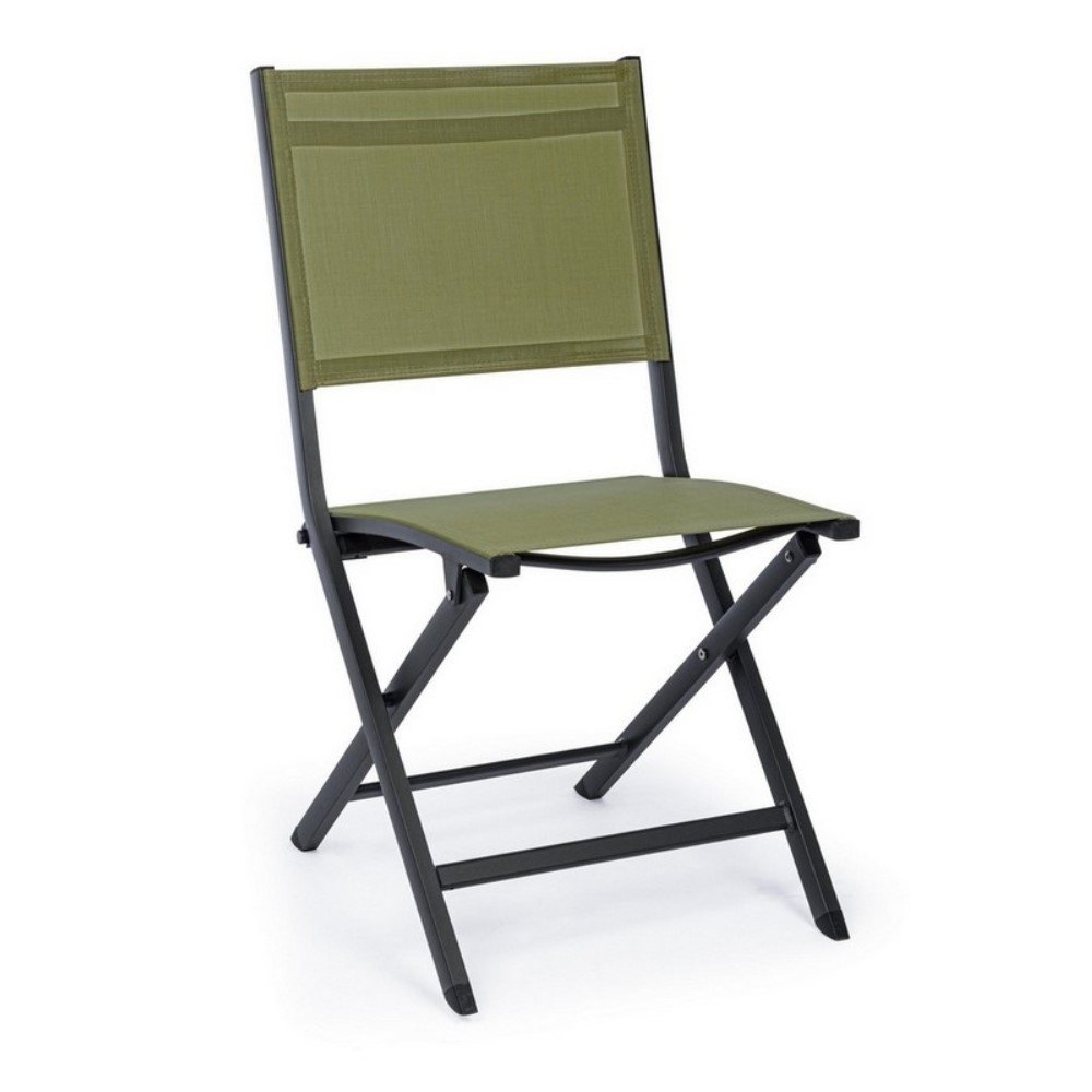 foto del prodotto bizzotto sedia per esterno in alluminio antracite verde elin 47x57x h88 cm