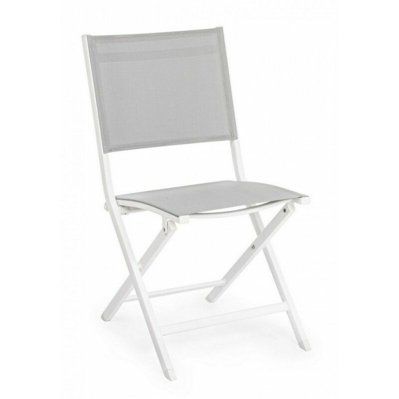 foto del prodotto bizzotto sedia per esterno in alluminio bianco grigio elin 47x57x h88 cm