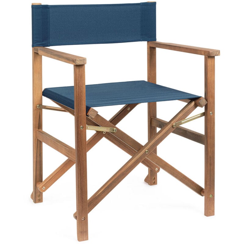 foto del prodotto bizzotto sedia regista noemi blu legno di acacia tessuto poliestere 52x59x83 cm