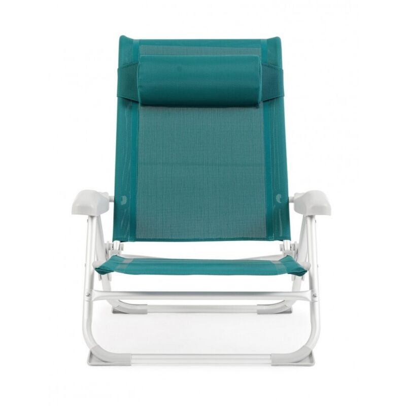 foto del prodotto bizzotto - sedia spiaggina 'cayo' in alluminio e textilene da mare e giardino regolabile -ottanio