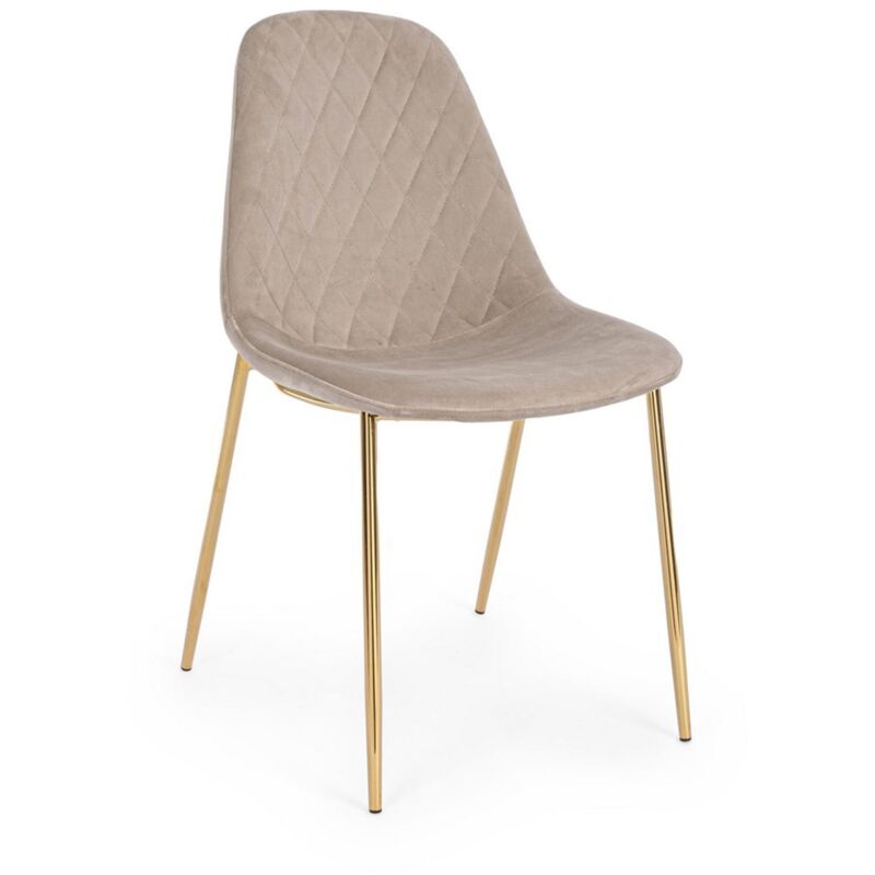 foto del prodotto bizzotto sedia terry con gambe in tubolare di acciaio con cromatura dorata, per arredo interno 48 x 55 x h 85 cm grigio scuro confezione da 1