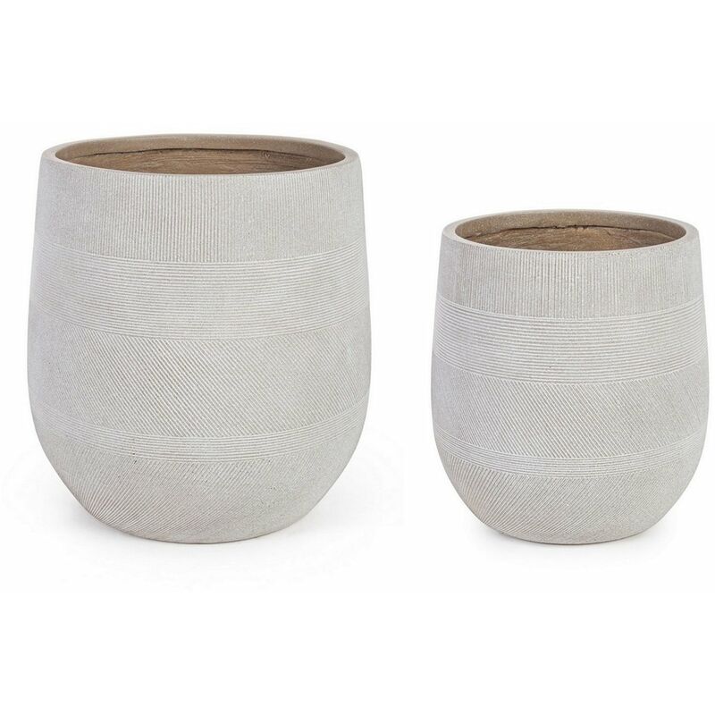 foto del prodotto bizzotto - set 2 vasi 'rigo romb' da esterno per piante e fiori in fibra di vetro