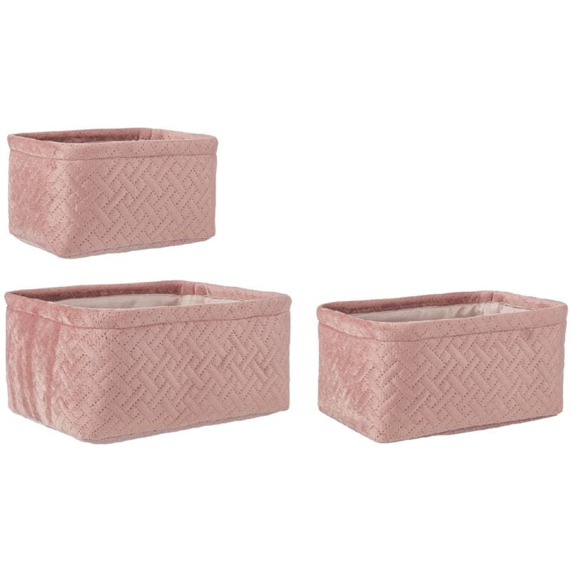 foto del prodotto bizzotto set 3 pezzi averill porta oggetti rettangolari in poliestere grigio