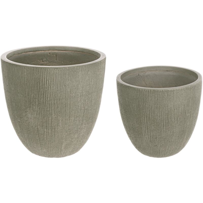 foto del prodotto bizzotto set di vasi per esterno brush to da balcone color salvia rotondi set di 3 pezzi vaso alto salvia