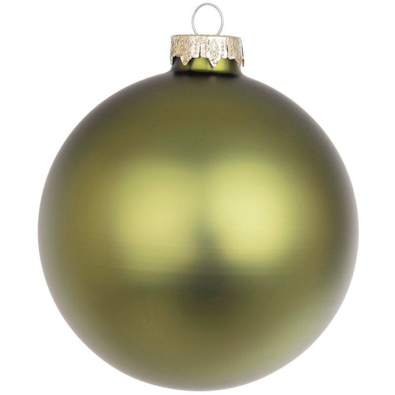 foto del prodotto bizzotto sfere per albero di natale in vetro, color verde mirto opaco, confezione da 6 palline, 100 mm singola