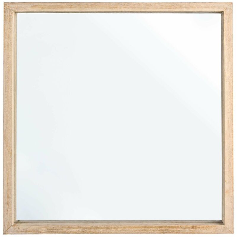 foto del prodotto bizzotto specchio tiziano con cornice in legno shabby naturale 42 x 42 cm da bagno e soggiorno