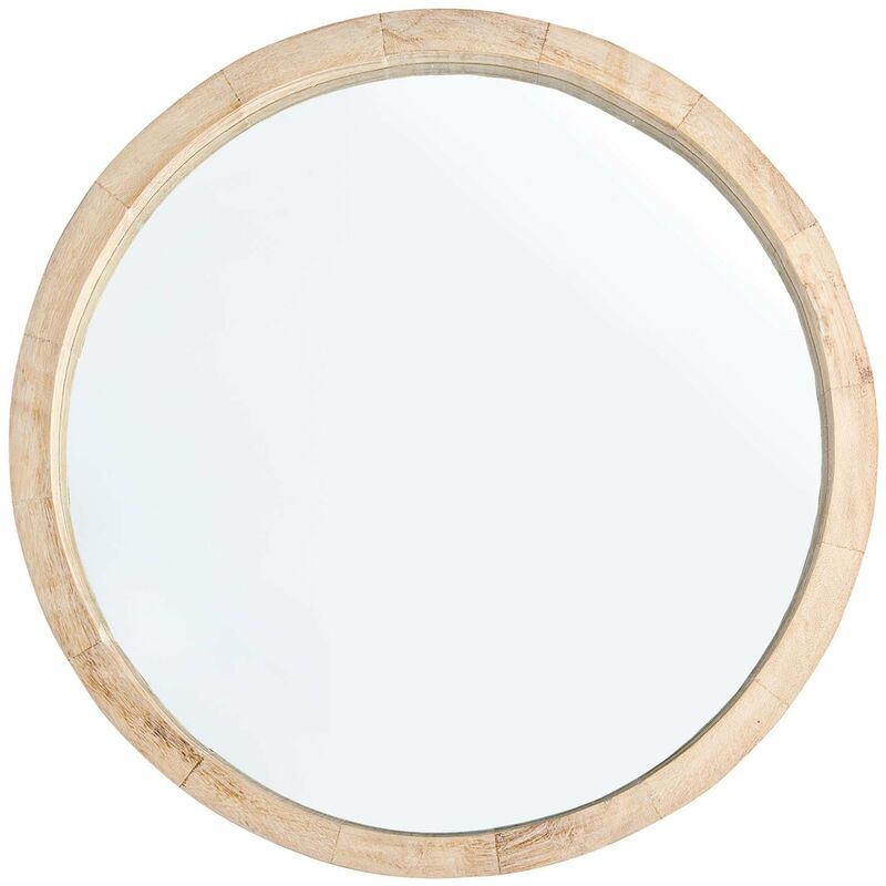 foto del prodotto bizzotto specchio tiziano con cornice in legno shabby naturale 52 cm da bagno e soggiorno