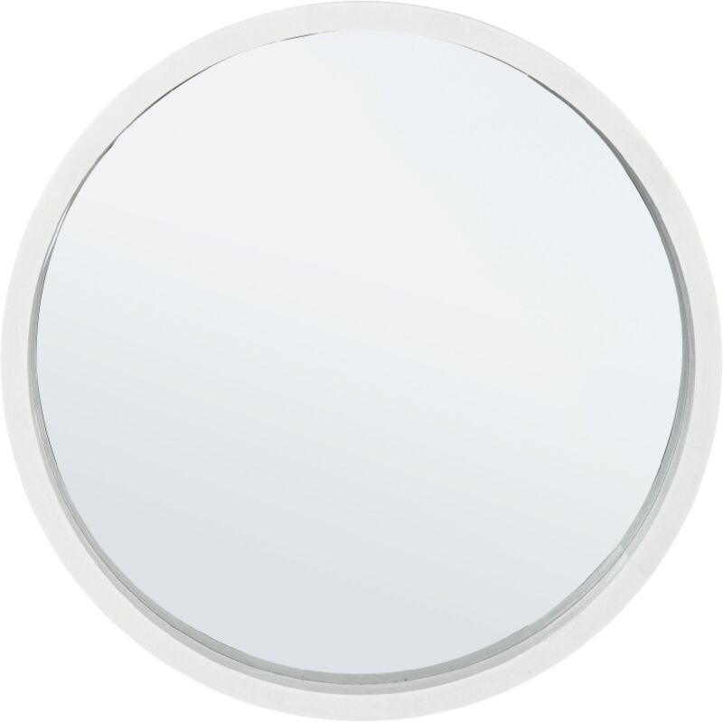 foto del prodotto bizzotto specchio tondo da parete con cornice in legno tiziano bianco 52 x 5 x 52 h cm