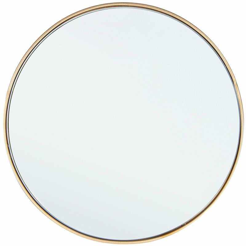 foto del prodotto bizzotto specchio tondo nucleos da parete in acciaio verniciato per ambienti moderni oro 50 cm