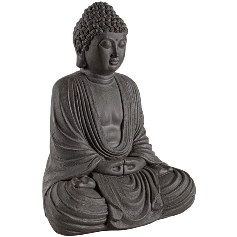 foto del prodotto bizzotto statuetta di buddha pattaya in fibra di vetro e argilla, decorazione per uso esterno. testa buddha nero