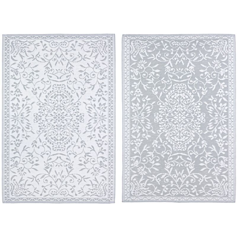 foto del prodotto bizzotto tappeto ansedonia bianco e grigio per salottino da giardino 120x180 cm