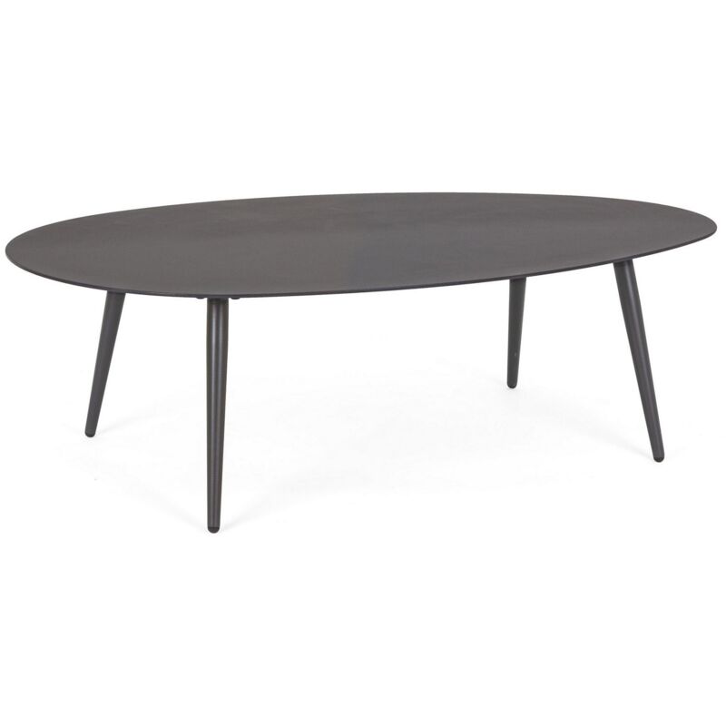 foto del prodotto bizzotto tavolino ovale ridley con struttura in alluminio per esterno e giardino, resistente bianco 120 x 75 x 36 cm
