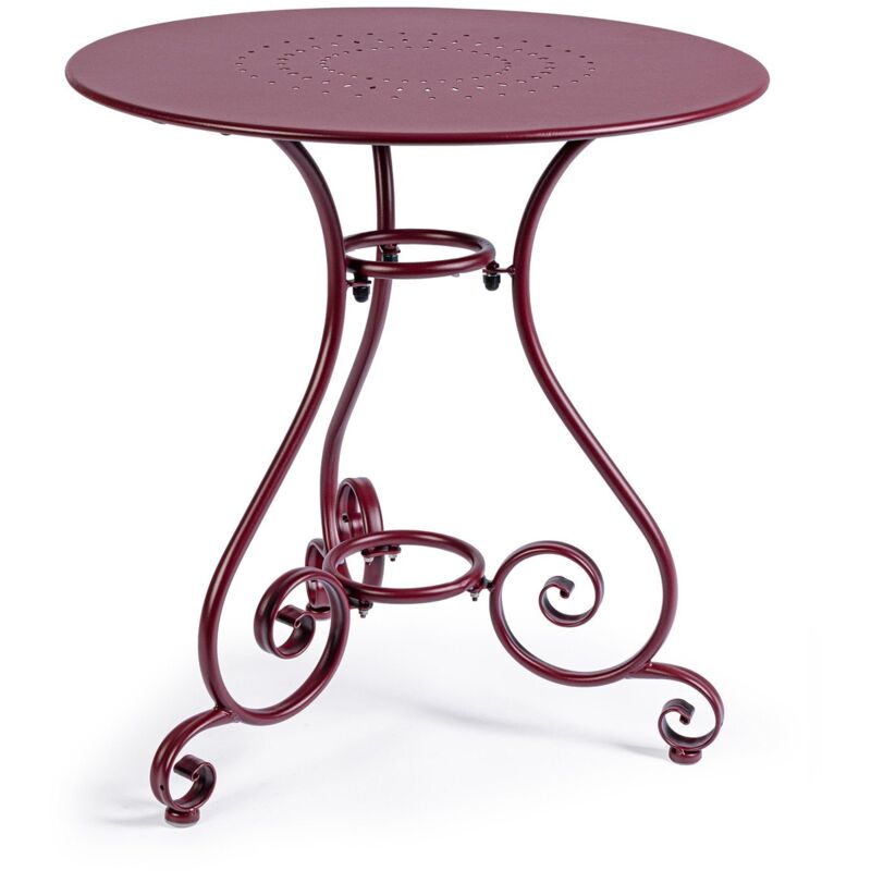 foto del prodotto bizzotto - tavolino tondo etienne colorato in acciaio da giardino e bar per esterno - 70 frosty