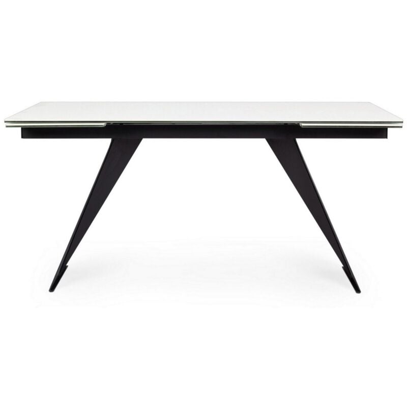 foto del prodotto bizzotto - tavolo allungabile blazar con struttura in acciaio, piano in ceramica e supporto in vetro