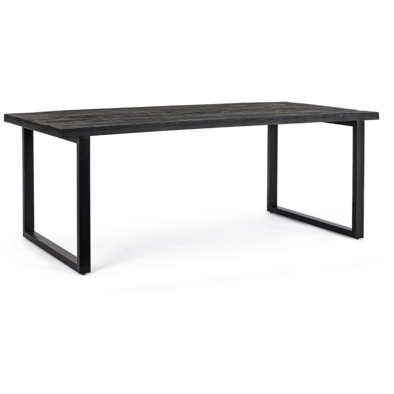 foto del prodotto bizzotto tavolo hastings nero in legno di mango e acciaio rettangolare 200x110