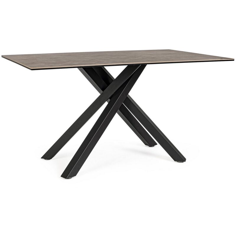foto del prodotto bizzotto - tavolo messier struttura in acciaio verniciato, piano in ceramica con supporto in vetro temperato -180 x 90 cm
