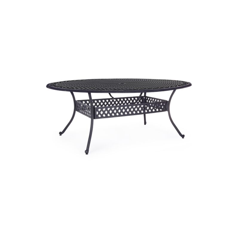 foto del prodotto bizzotto tavolo ovale ivrea in alluminio da esterno per giardino e veranda 200 x 152 cm antracite