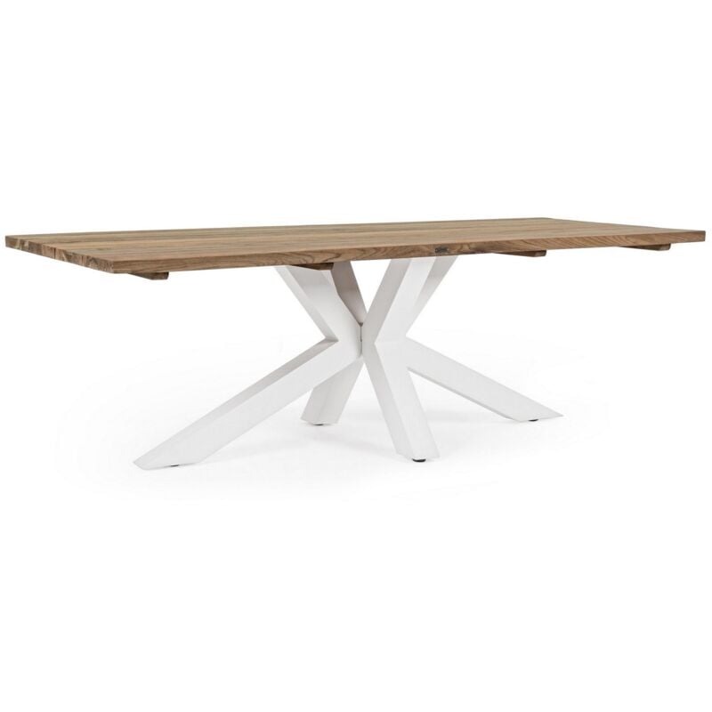 foto del prodotto bizzotto tavolo rettangolare ramsey con piano in legno teak, gambe in alluminio, per esterno nero