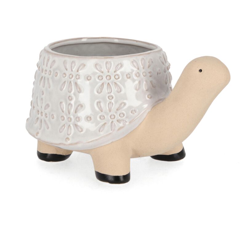 foto del prodotto bizzotto vaso dalyan tartaruga in porcellana 25,2 x 17 x h 13,9 cm bianco