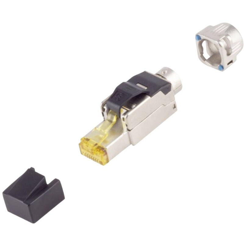 foto del prodotto bkl electronic spina rj 45, senza utensili. 6a, stp, a baionetta 10121221 argento 1 pz.