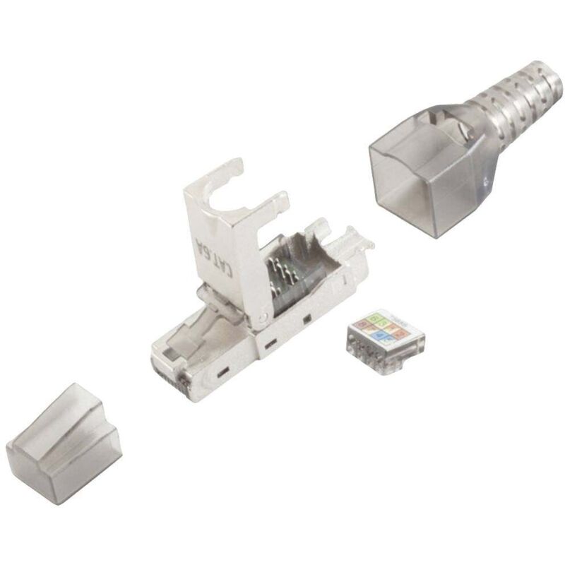 foto del prodotto bkl electronic - spina rj45, senza utensili, stp, cat 6a 10121201 spina dritta numero di poli 8p8c argento 1 pz.