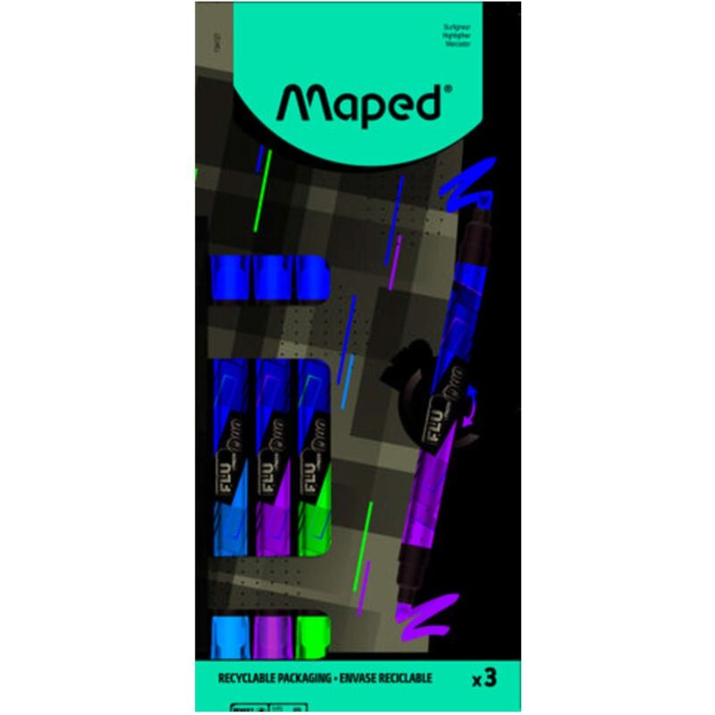 foto del prodotto bl. 3 evidenziatori fluo duo maped 734127 x1