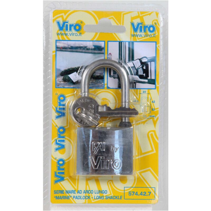 foto del prodotto bl art.575.49 lucchetto mare arco lungo 50 mm viro