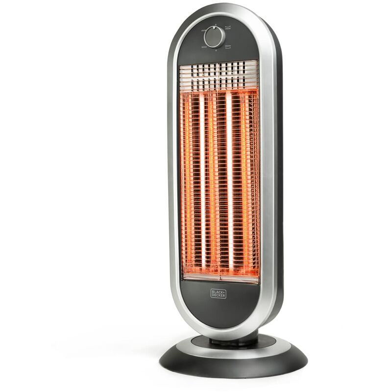 foto del prodotto black&amp;decker - black+decker black + decker bxcsh900e - radiatore elettrico in carbonio 900w, 2 potenze di riscaldamento, superficie fino a 10m2, sistema di sicurezza, maniglia integrata, oscillante, grigio