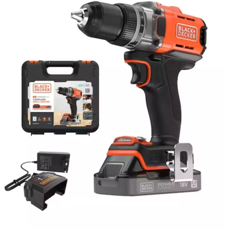 foto del prodotto black&amp;decker - kit trapano avvitatore a batteria black+decker 'bcd382d1xk-qw' batteria inclusa 18v