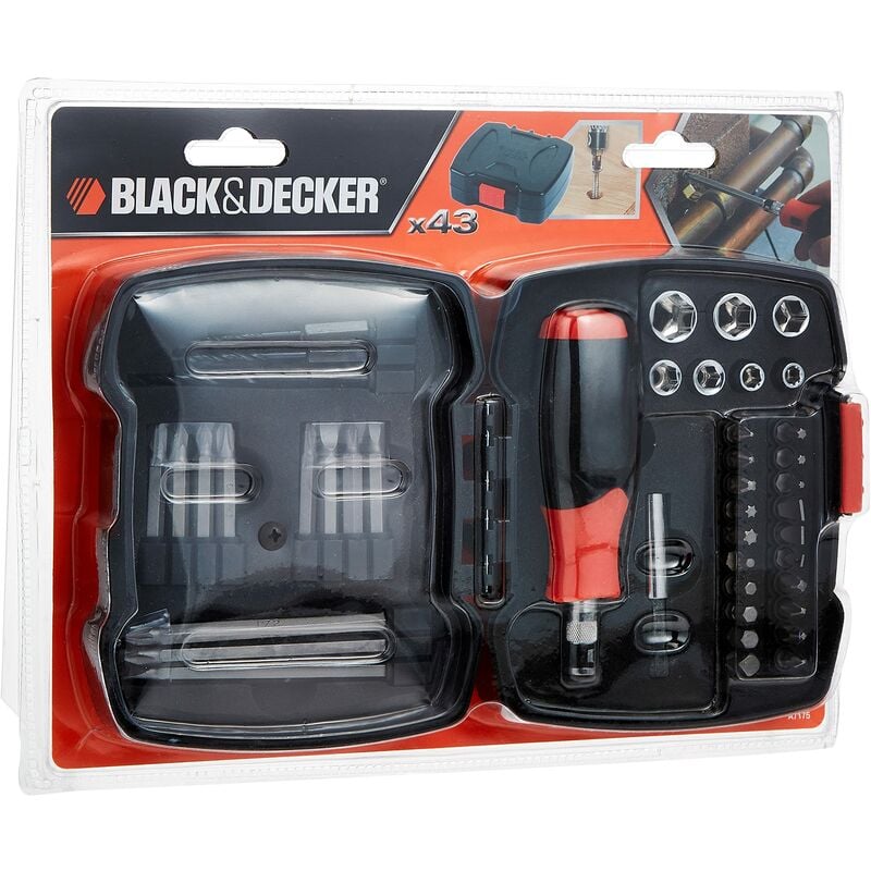 foto del prodotto black decker a7175 set con cricchetto, 29 pezzi