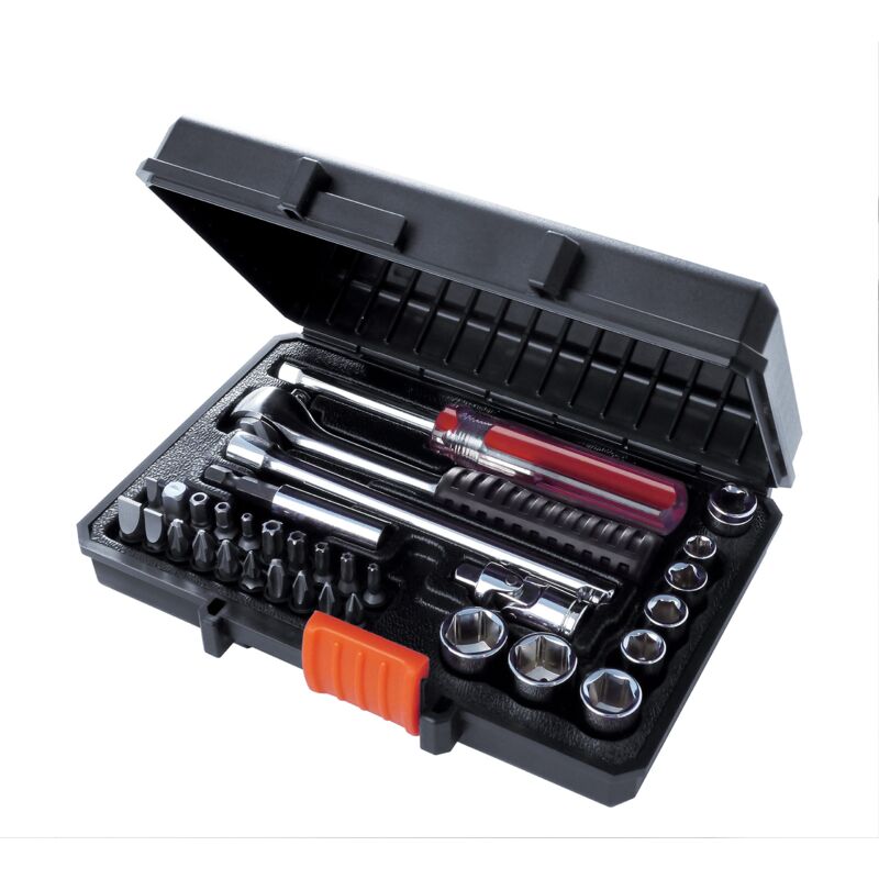 foto del prodotto black decker black decker a7142 xj set per avvitare con cricchetto e bussole, nero, 33 pezzi