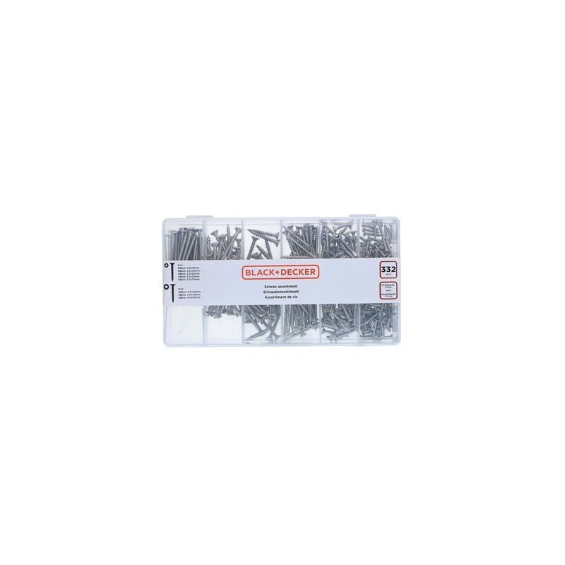 foto del prodotto black decker black decker assortimento of viti 332 pz. ph1 ph2 set of viti per legno