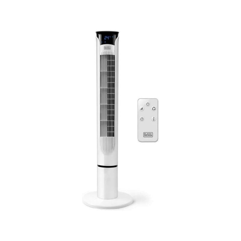 foto del prodotto black decker black decker bxeft49e ventilatore a torre digitale oscillante, con telecomando, altezza 109 cm, silenzioso 3 velocit 3 modi timer 12h