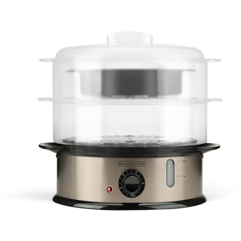 foto del prodotto black decker black decker bxst800e vaporiera, 800w, capacit 6,5l, 2 vassoi impilabili, senza bpa, accessori, facile da pulire, smontabile,