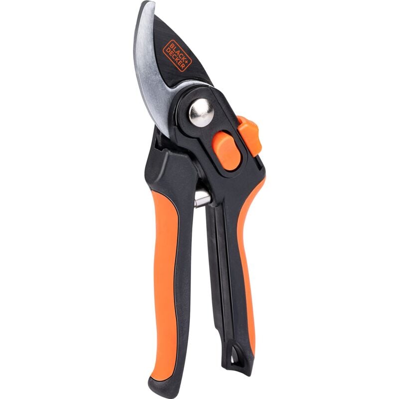 foto del prodotto black decker black decker forbici da giardino 20,3 cm lame in acciaio temprato spessore di taglio 13 mm nero arancione