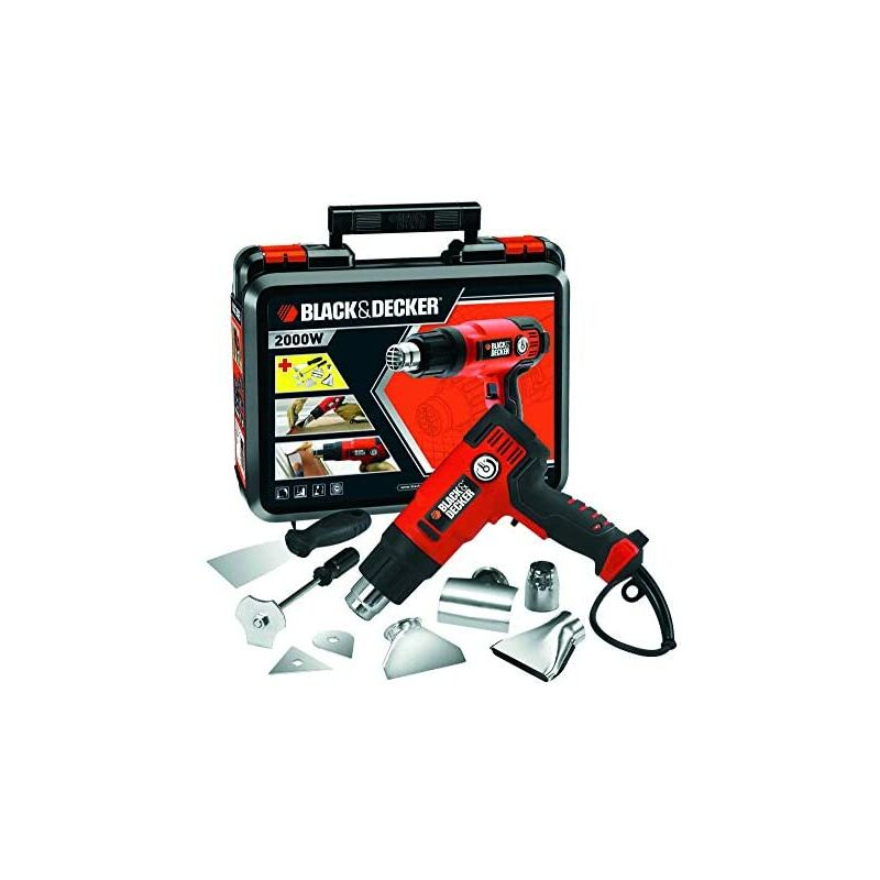 foto del prodotto black decker black decker kx2200k qs spellafili 2.000w, fino a 645 c, 230v, include 8 accessori e custodia da trasporto
