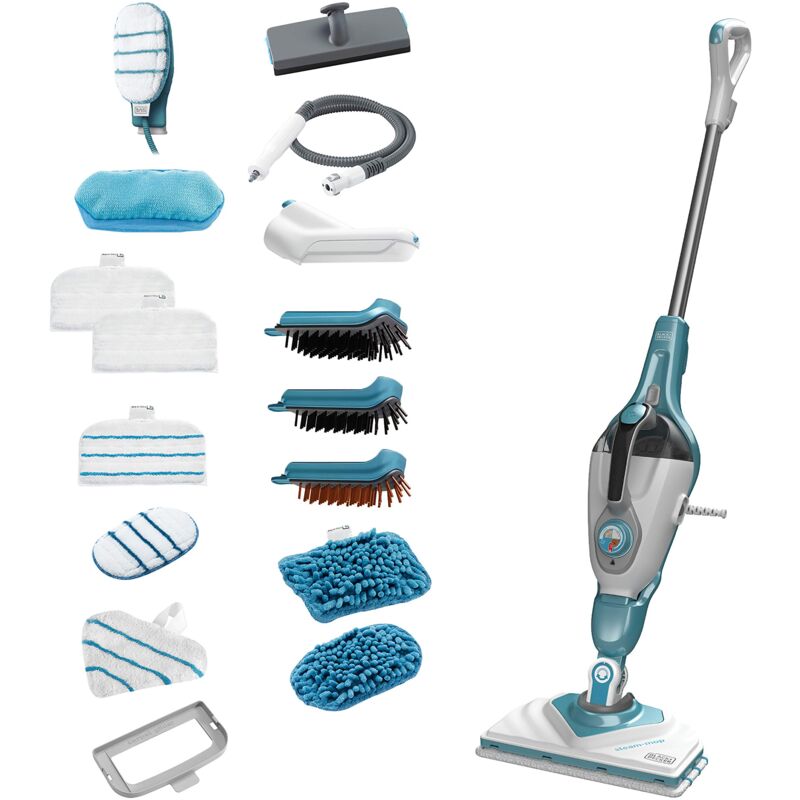 foto del prodotto black decker black decker scopa a vapore multifunzione 2 in 1 con pulitore portatile, guanto steamitt e 17 accessori, bhsm1615dam qs