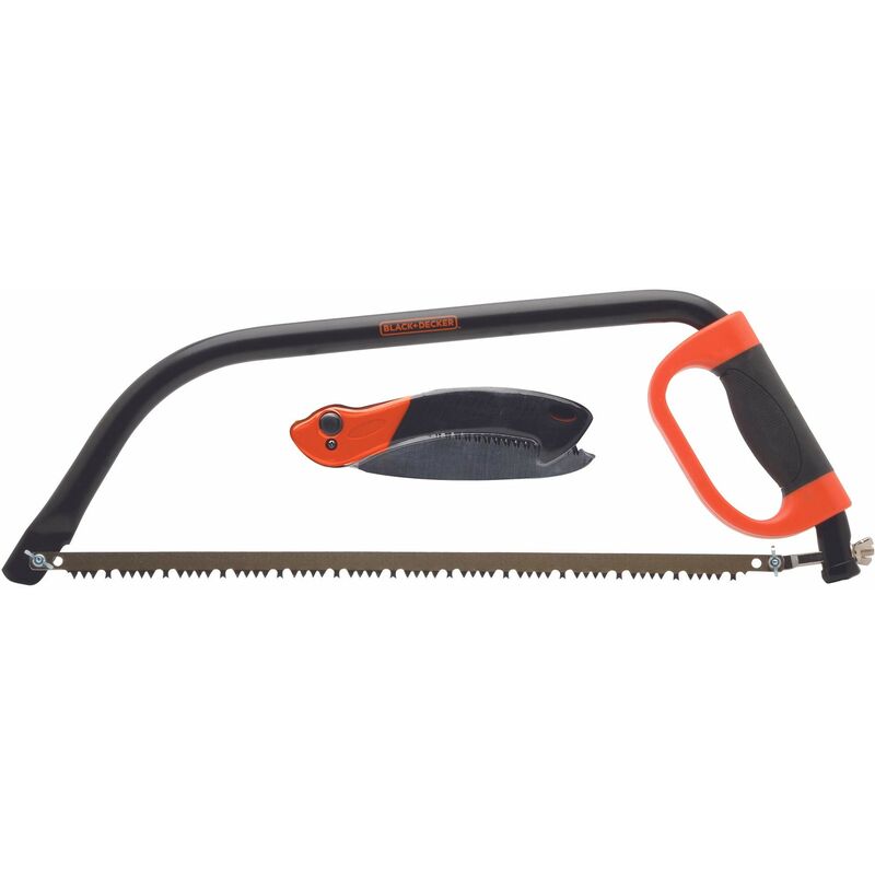 foto del prodotto black decker black decker sega e potatura pieghevole, 21 cm, colore nero arancione