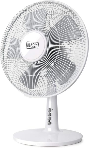 foto del prodotto black decker bxefd40e ventilatore da tavolo, 40 w, plastica, bianco classe di efficienza energetica a 