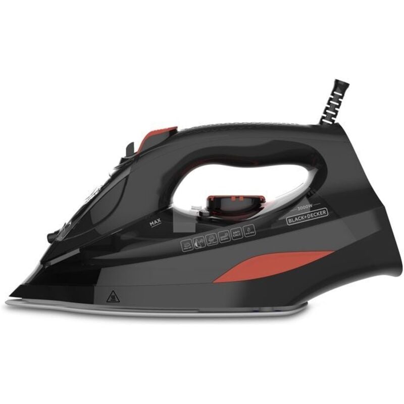 foto del prodotto black decker bxir3000e ferro da stiro a vapore 3000w vapore continuo 45 g min nero rosso