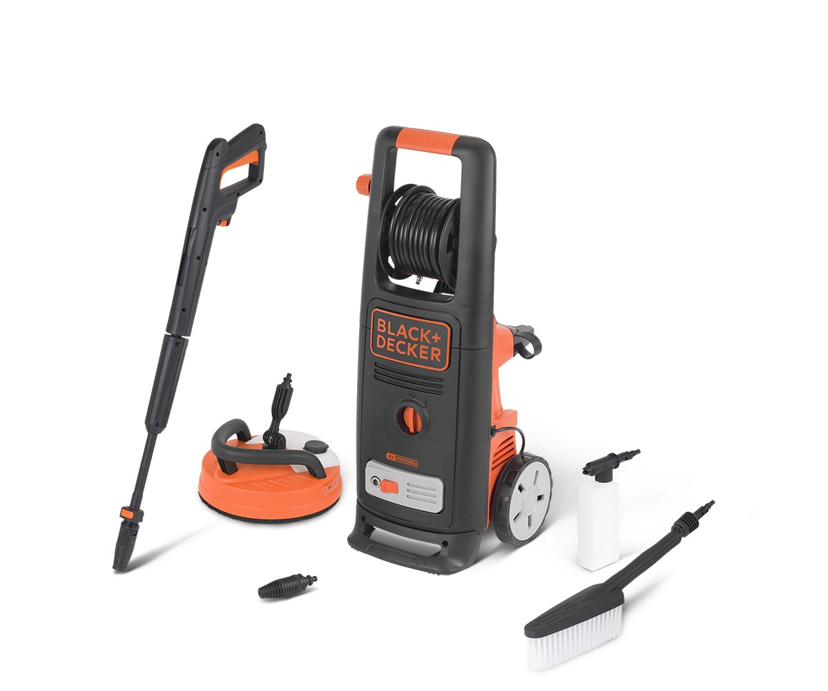 foto del prodotto black decker idropulitrice ad alta pressione black decker bxpw2000pe 2000w, pressione 140 bar, portata 440l h con patio cleaner deluxe e spazzola