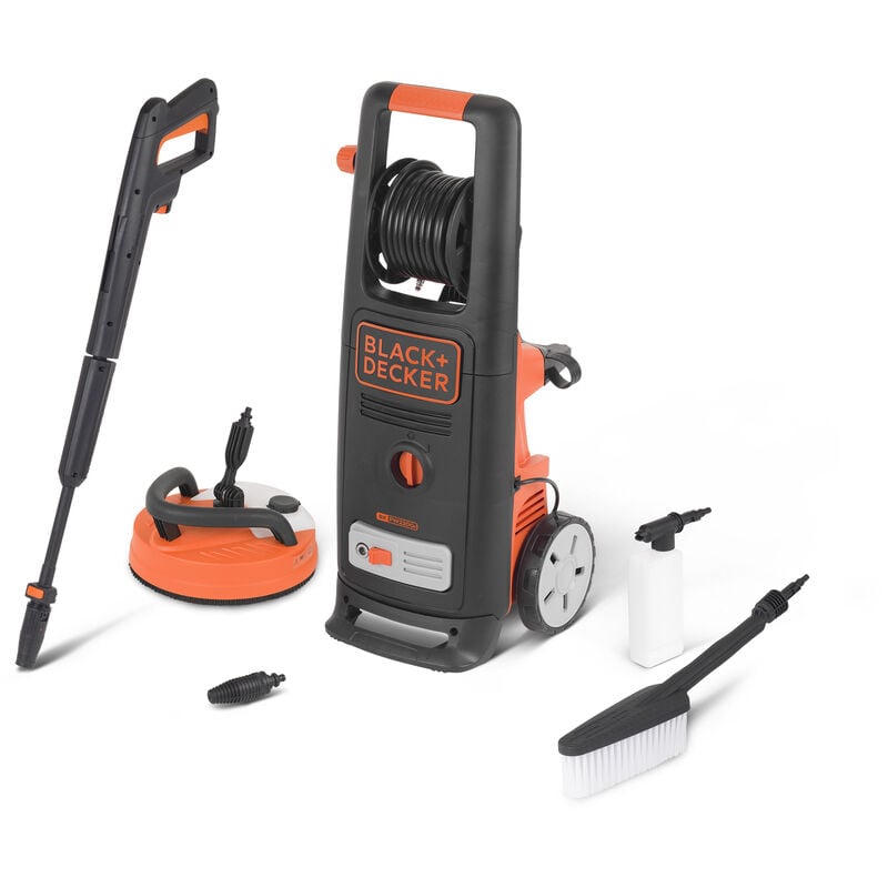 foto del prodotto black decker idropulitrice ad alta pressione black decker bxpw2200pe 2200w, pressione 150 bar, portata 440l h con patio cleaner deluxe e spazzola