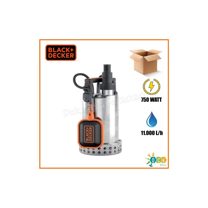 foto del prodotto black decker pompa immersione per acque chiare black decker bxup750xce 750 w, portata max. 11000 l h, prevalenza massima 8.5 m 