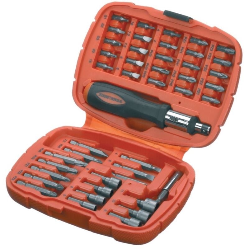 foto del prodotto black decker set cricchetto per avvitare plus 45 pezzi black decker black e decker