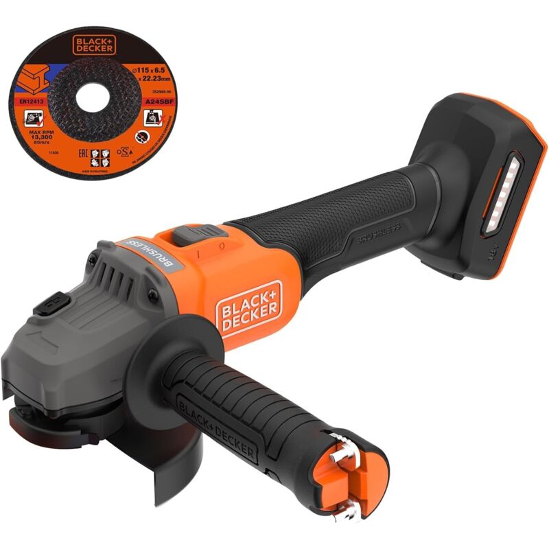 foto del prodotto black decker smerigliatrice angolare brushless 115mm 18v