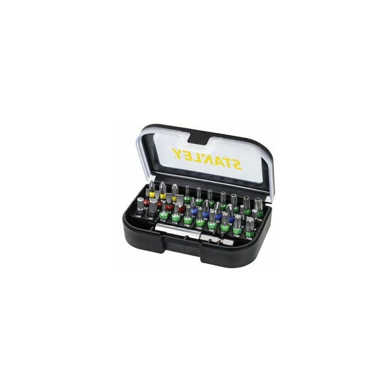 foto del prodotto black decker stanley sta60490 set per cacciavite con supporto magnetico sta6049031 pezzi colori codificati