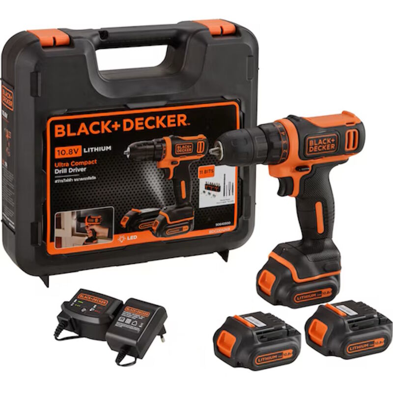 foto del prodotto black decker trapano avvitatore 10.8v litio in valigetta con doppia batteria