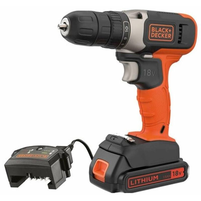 foto del prodotto black decker trapano avvitatore 18v con batteria al litio 1.5 ah black decker