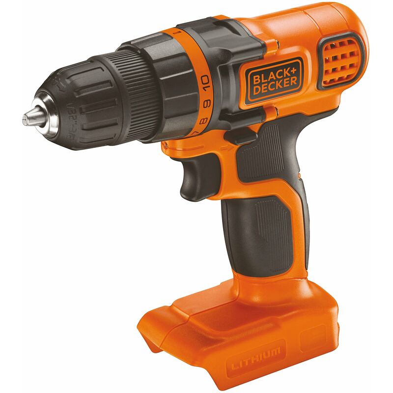 foto del prodotto black decker trapano avvitatore a batteria 18v, coppia 28nm, 10 impostazioni di coppia, design compatto, senza batteria e caricatore, bdcdd18n xj